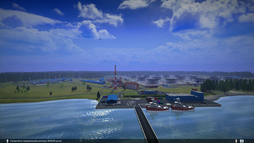 Виртуальная нефтеналивная станция-порт. Вид с высоты птичьего полета.