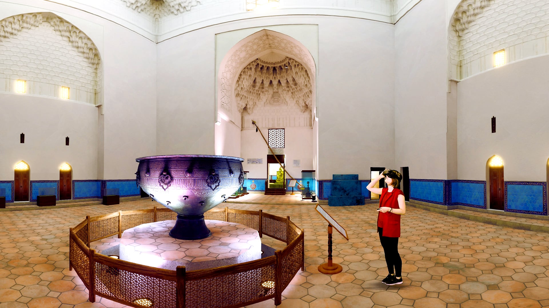 Главный зала Мавзолея Ходжи Ахмеда Ясави в виртуальной реальности.